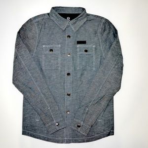 Rebel 8 chambray grey button up (NWOT)